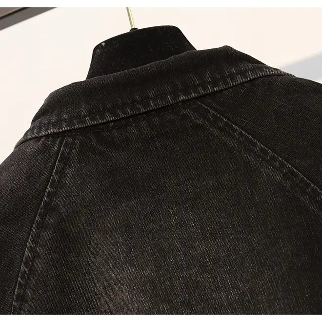 Lovemi – Neue modische Jeans-Reißverschlussjacke in Übergröße