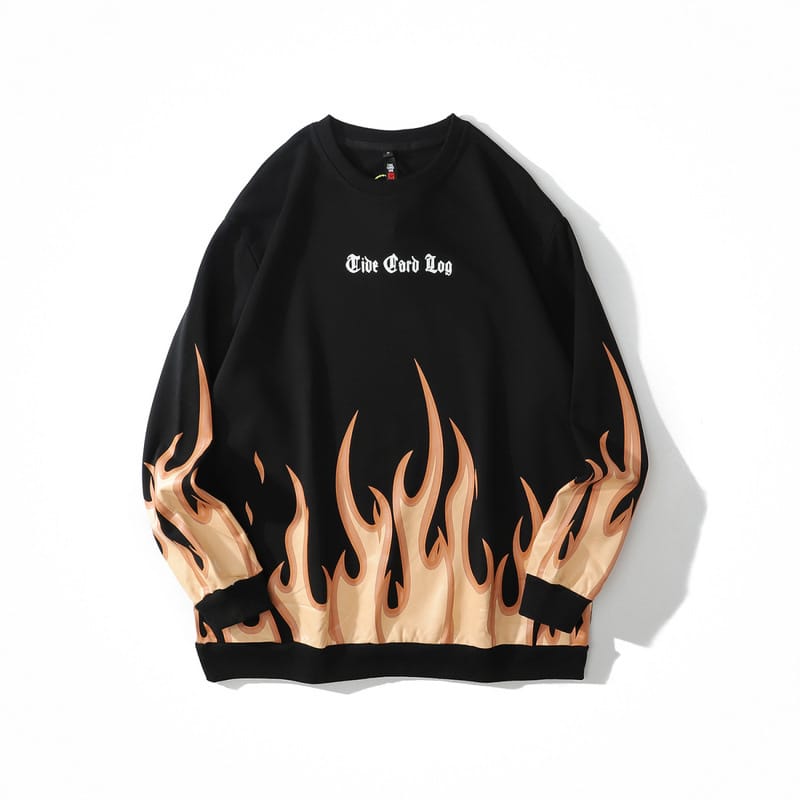 Lovemi - Flame Print Sports Sweatshirt Men’s and Women’s