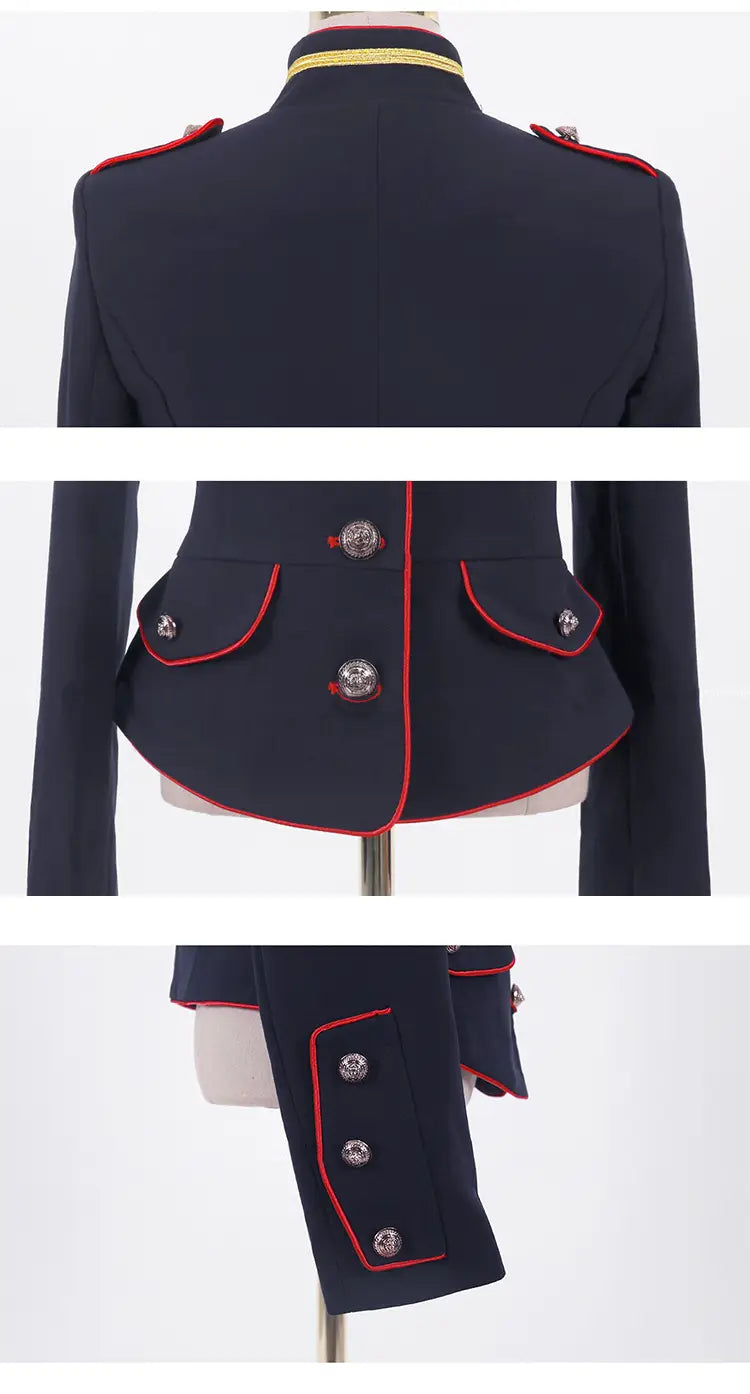Lovemi - Single-breasted jacket with bow and brooch