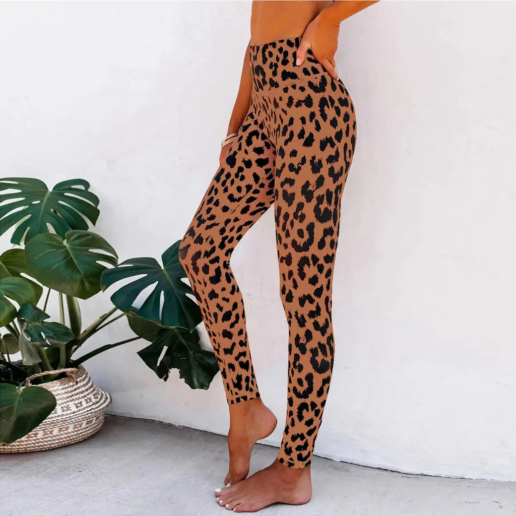 Lovemi - Pantalon de yoga imprimé léopard pour femme