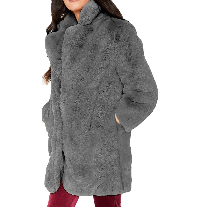 Lovemi - Rabbit fur faux fur coat