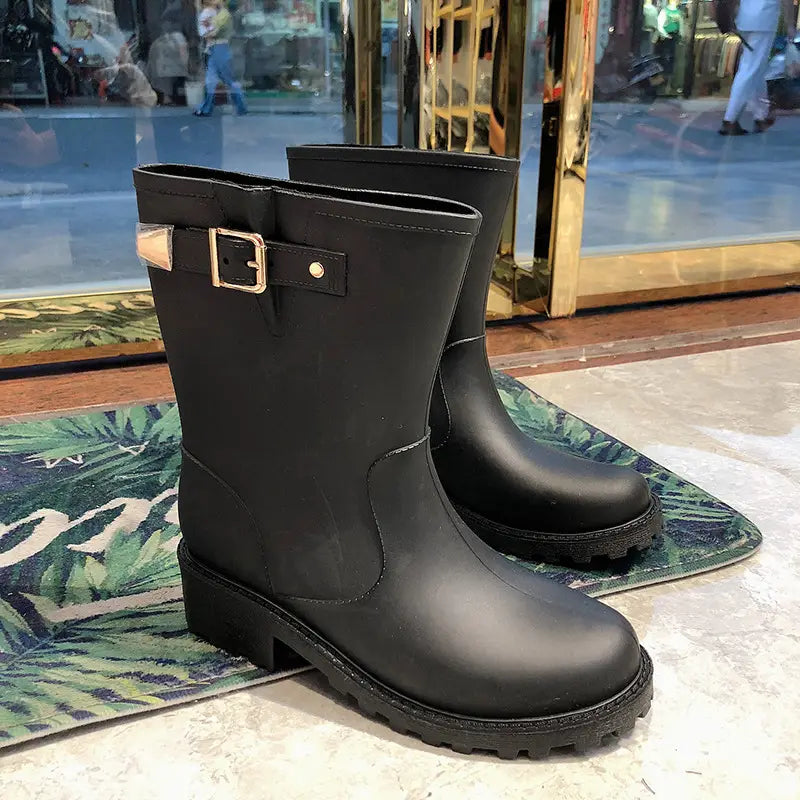 Fashion Temperament Non-slip Waterproof Shoes Rubber Rain