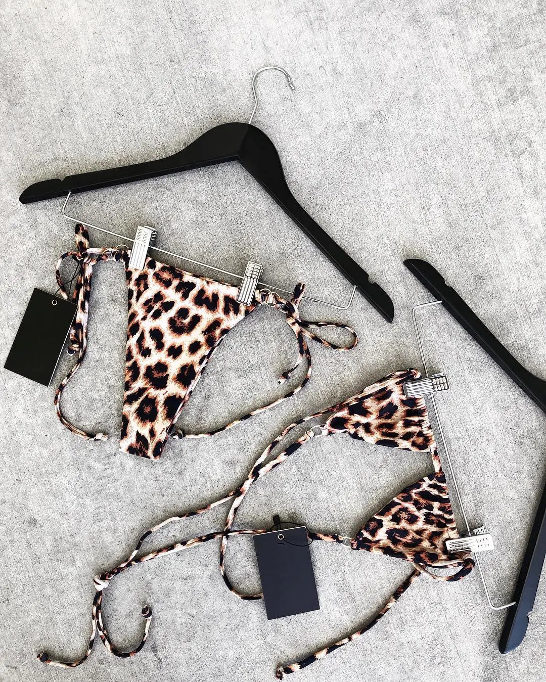 Lovemi - Leopard print split bikini swimsuit