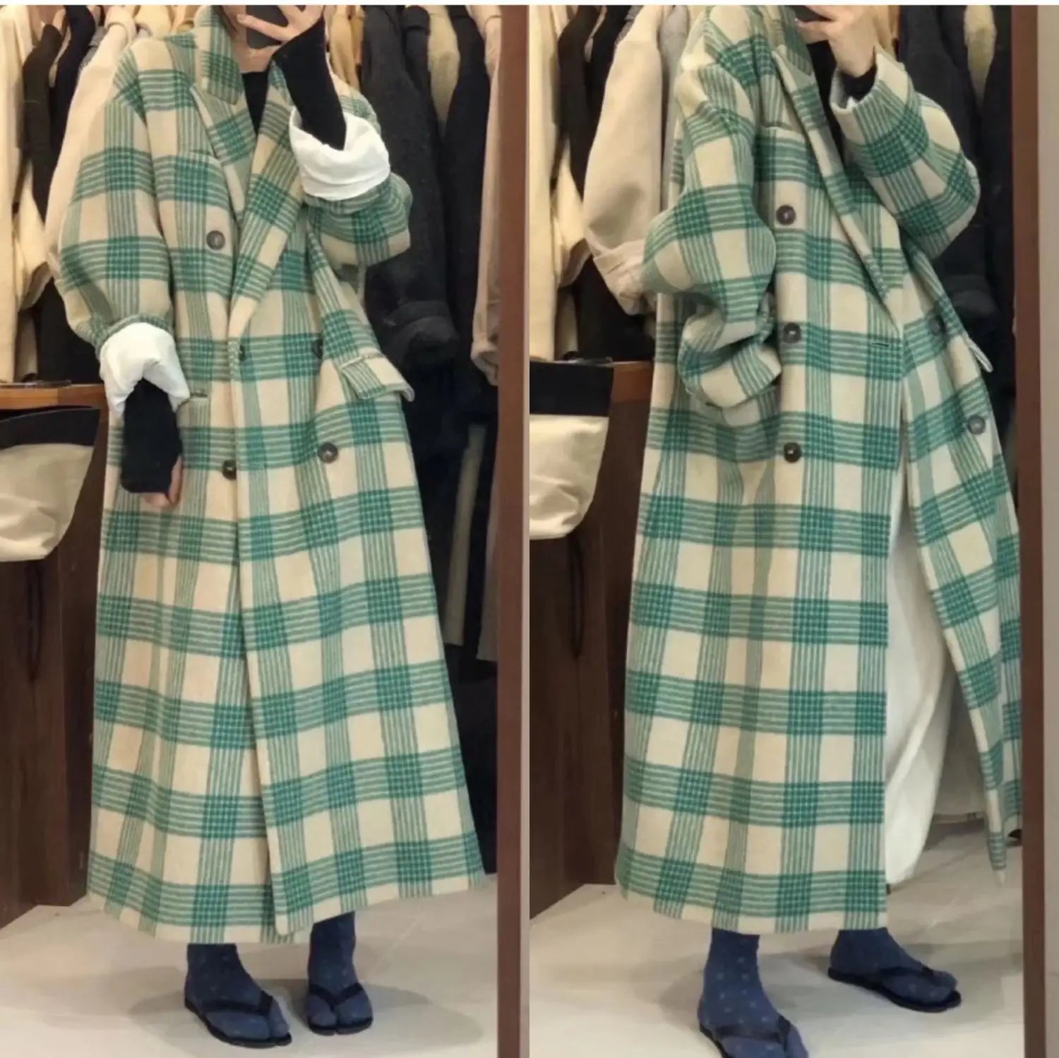 Lovemi - Korean Version Loose Medium And Long Woolen