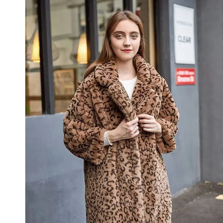 Lovemi – lockerer dicker Mantel aus Nerz-Fleece für Damen