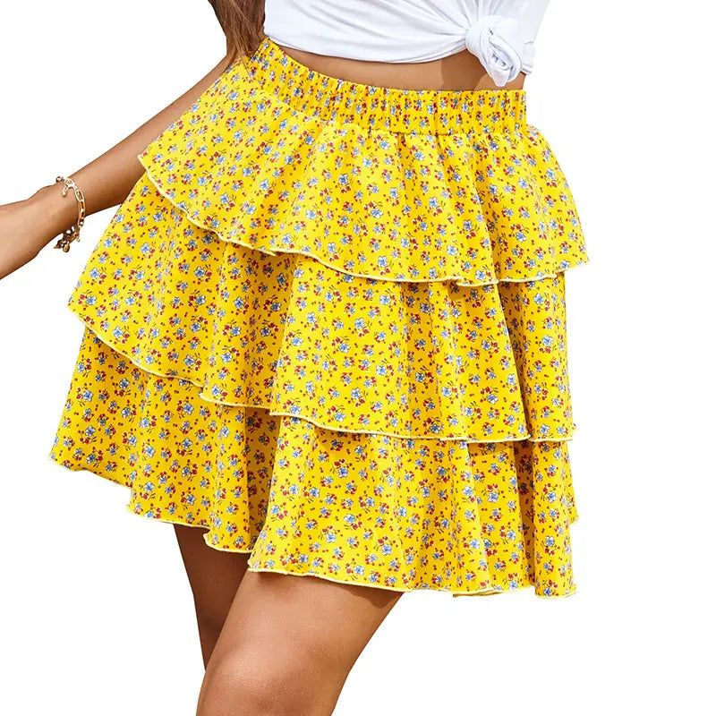 Thousand Layer Cake Floral Pleated Skirt