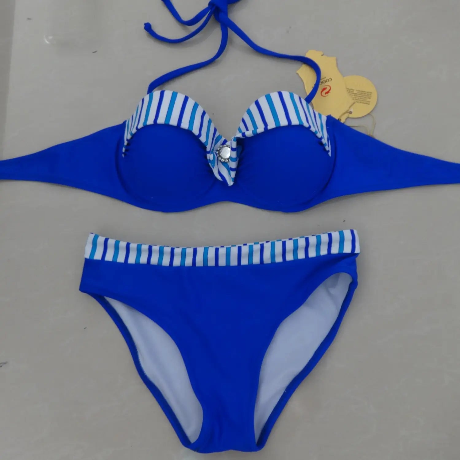 Lovemi – Strand-Patchwork-Bikinis-Set, Strand-Damen-Bikini, Blau