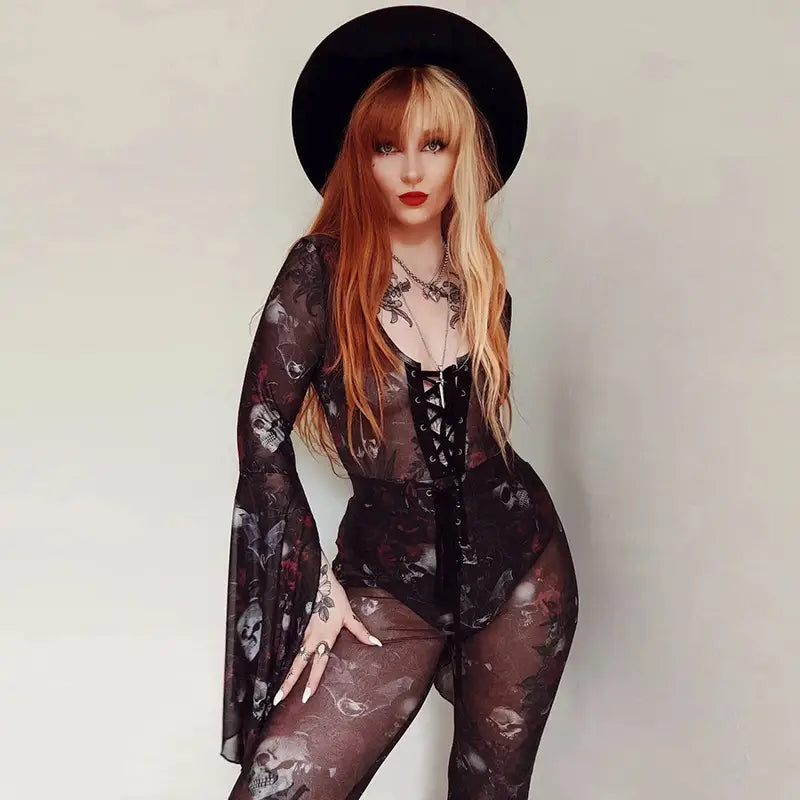 Lovemi - Women’s New Halloween Long Sleeve Bodysuit