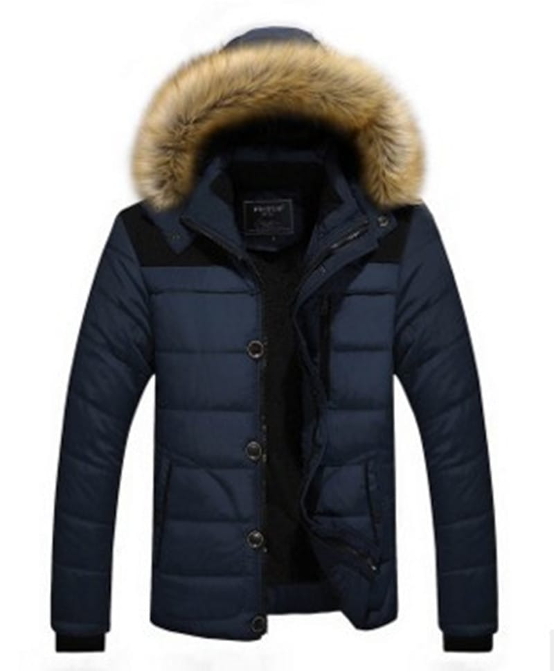 Lovemi - Men’s fur collar hooded cotton jacket