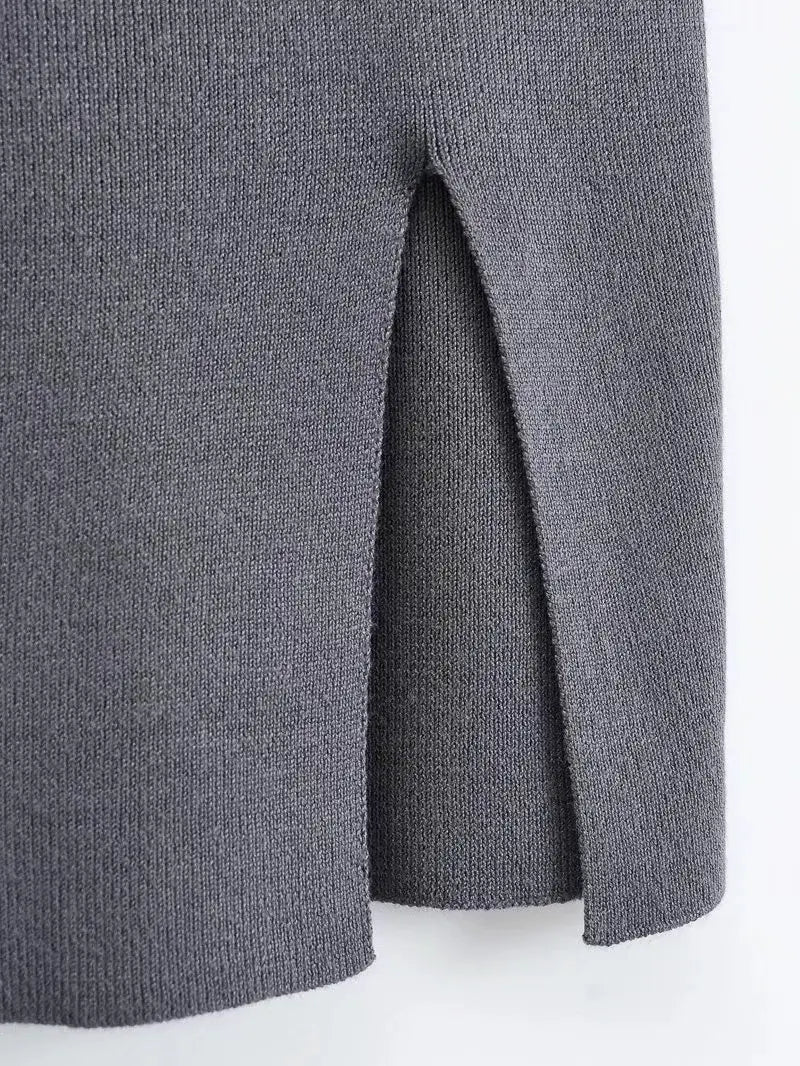 Short Skirt Fashion Side Slit Slim Knit