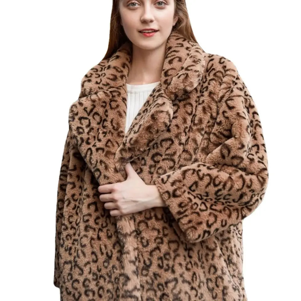 Lovemi – lockerer dicker Mantel aus Nerz-Fleece für Damen