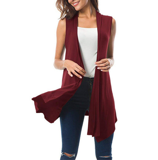 Lovemi - Nouveau Cardigan Cardigan Drapé Sans Manches pour Femme