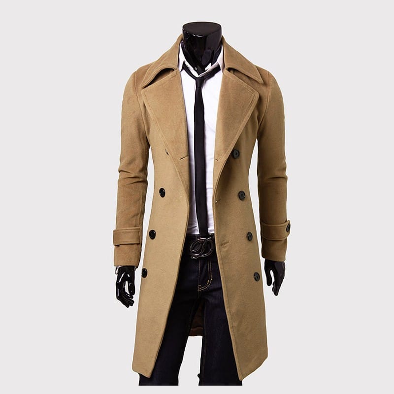 Lovemi - Korean Style Fashion Woolen Double-Breasted Trench