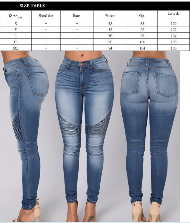 Lovemi - Women’s stretch Slim folds stitching feet jeans