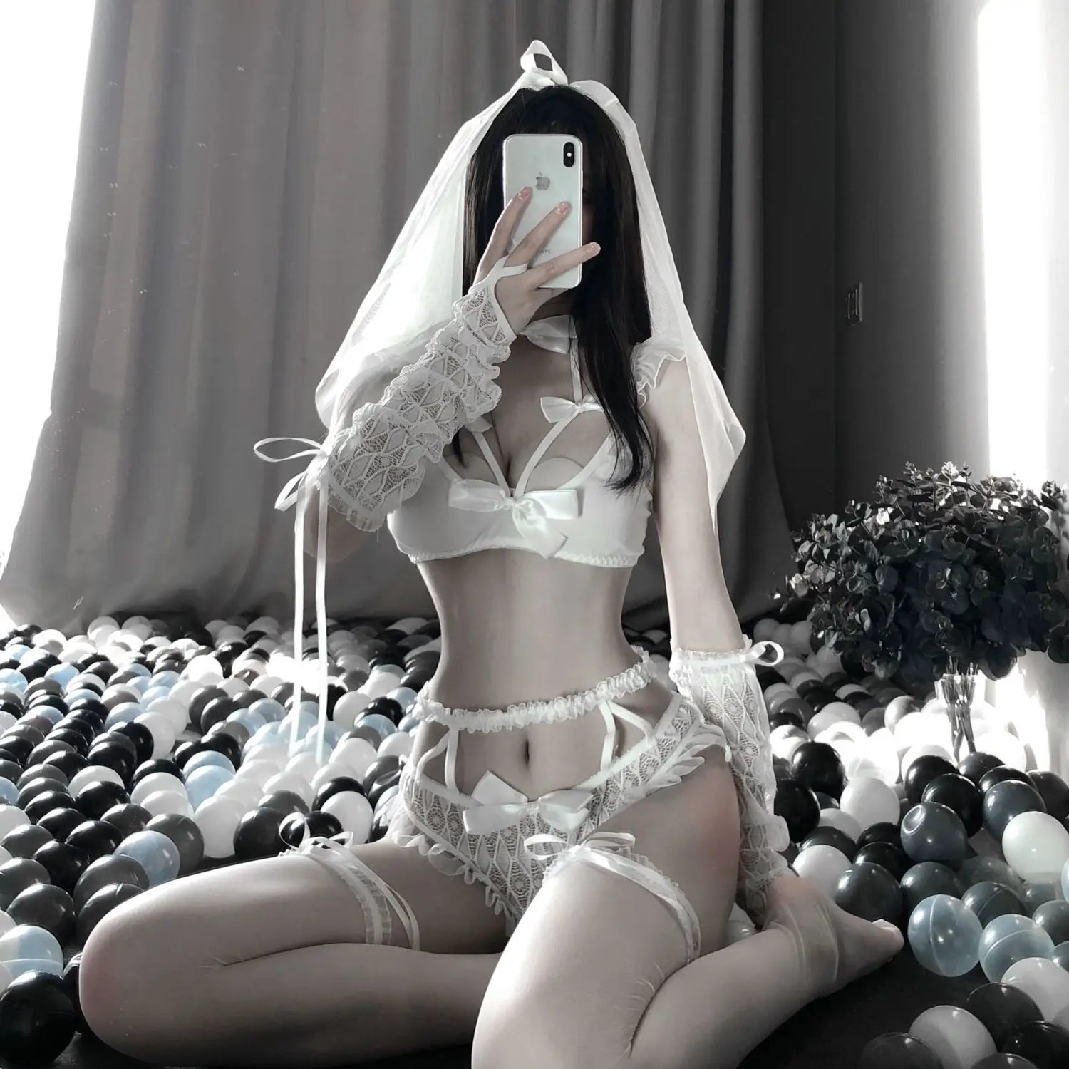 Lovemi - New Sexy Lingerie Sexy Three-Point Lace Bridal