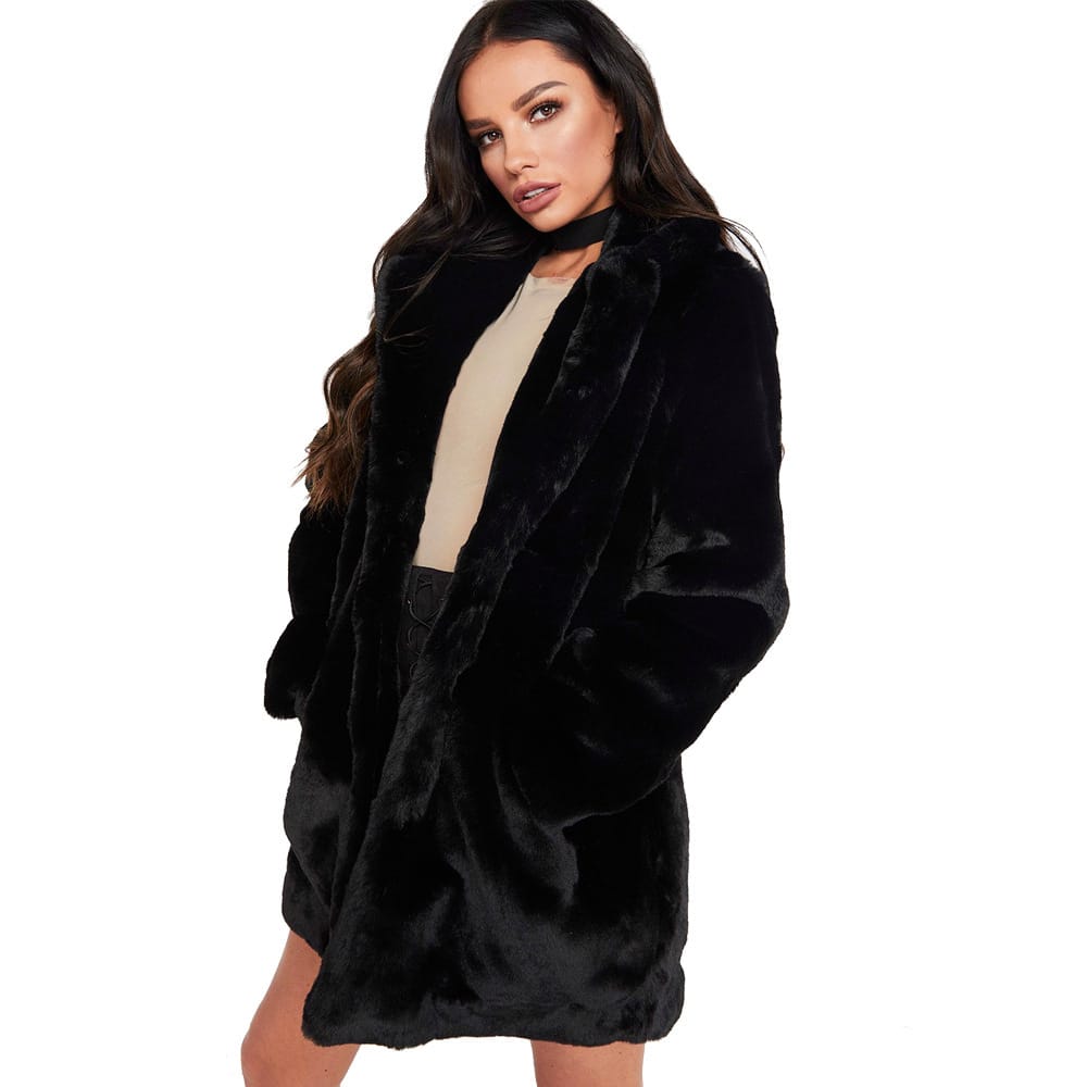 Lovemi - Rabbit fur faux fur coat