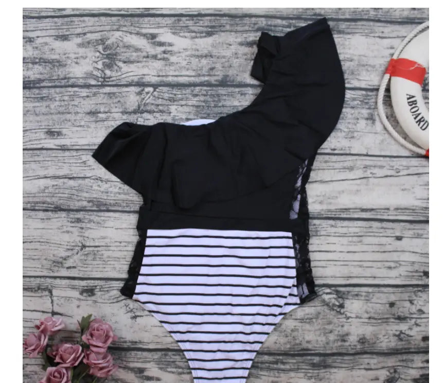 Lovemi - Striped one-piece swimsuit