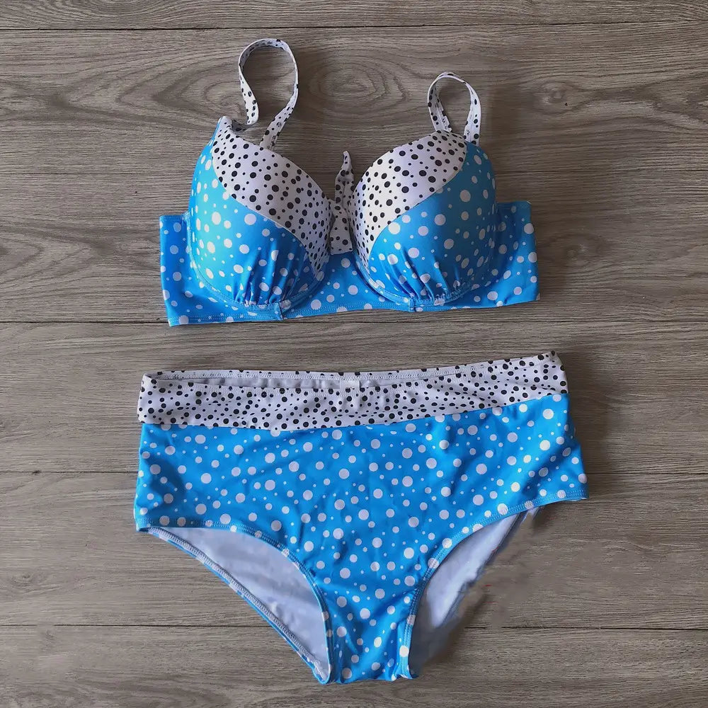 Lovemi - Retro Polka Dot Bikini Sexy Split Slim Badeanzug