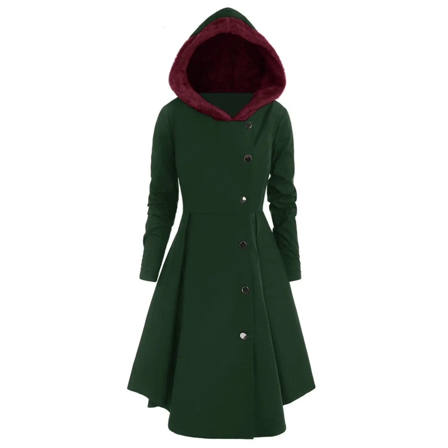 Lovemi - Manteau à capuche long Bombshell Christmas Trench pour femme