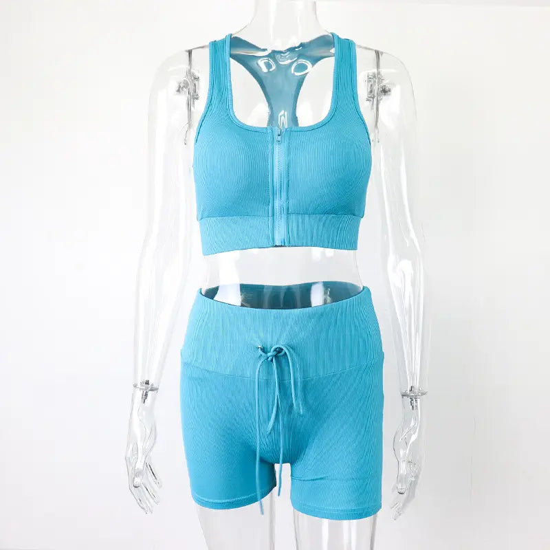 Lovemi - Fashion Casual Sleeveless Zipper Vest Drawstring