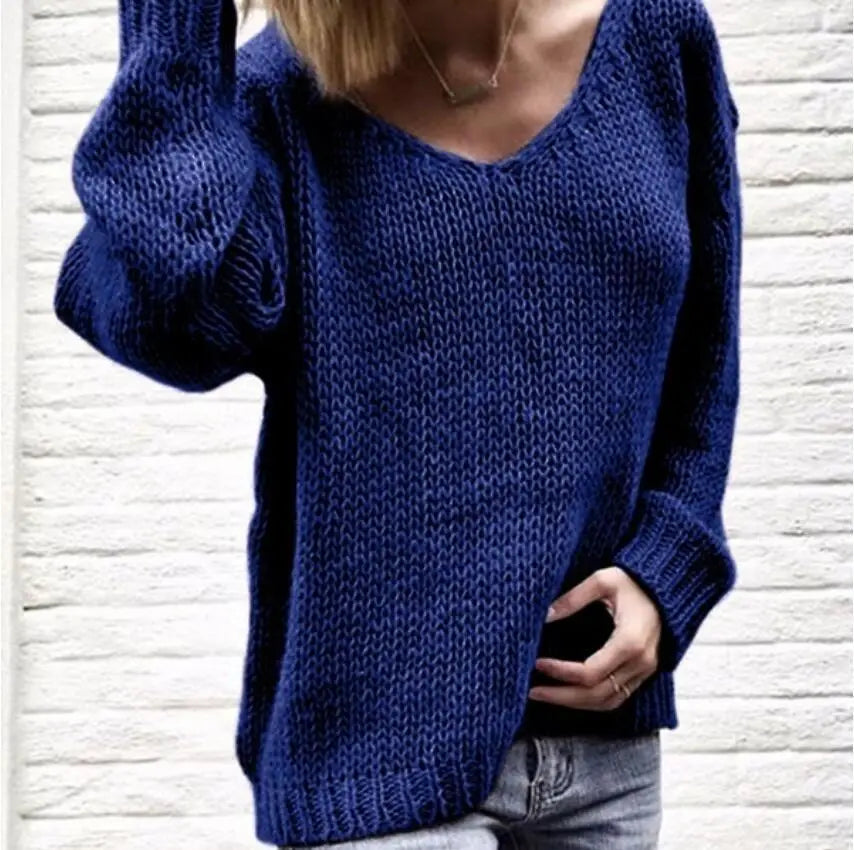 Lovemi - V-neck sweater loose sweater