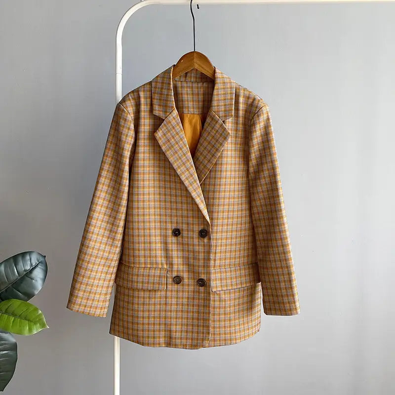 Lovemi - Spring Retro Checkered Women’S Suit