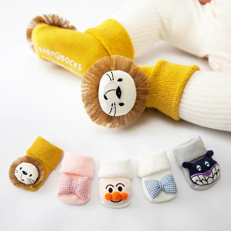 Lovemi - Chaussettes bébé en coton Filles Garçons Plancher antidérapant en caoutchouc
