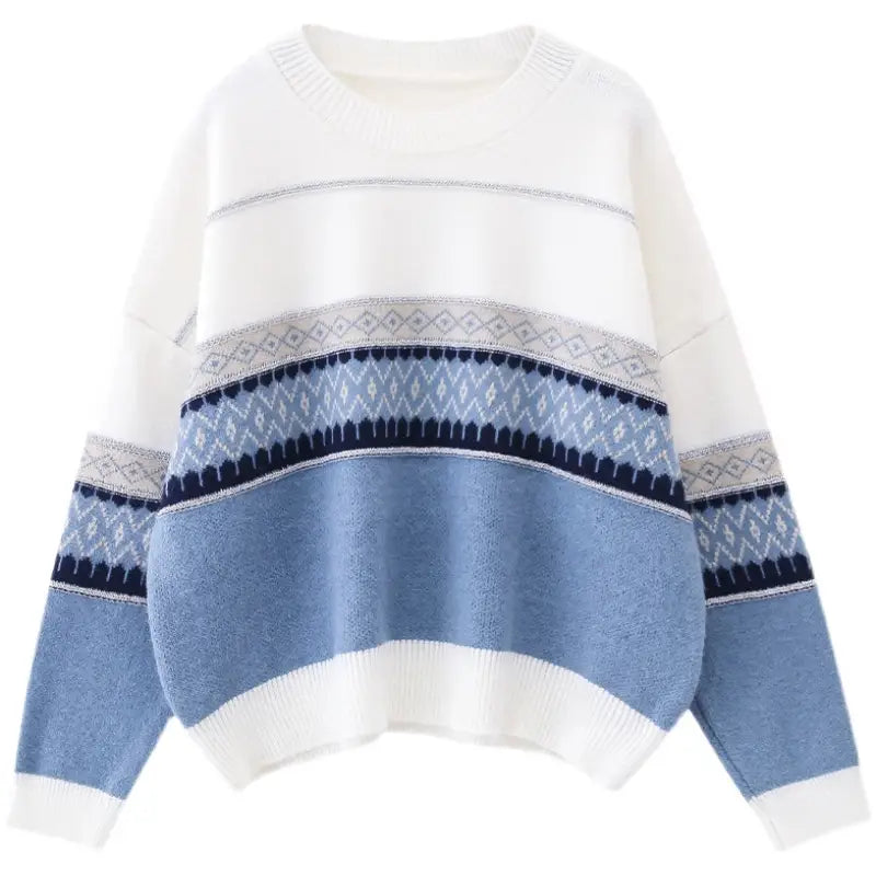 Lovemi - Striped Sweater Retro Chic Top