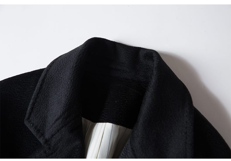 Lovemi - Cashmere water ripple raglan sleeve commuting coat