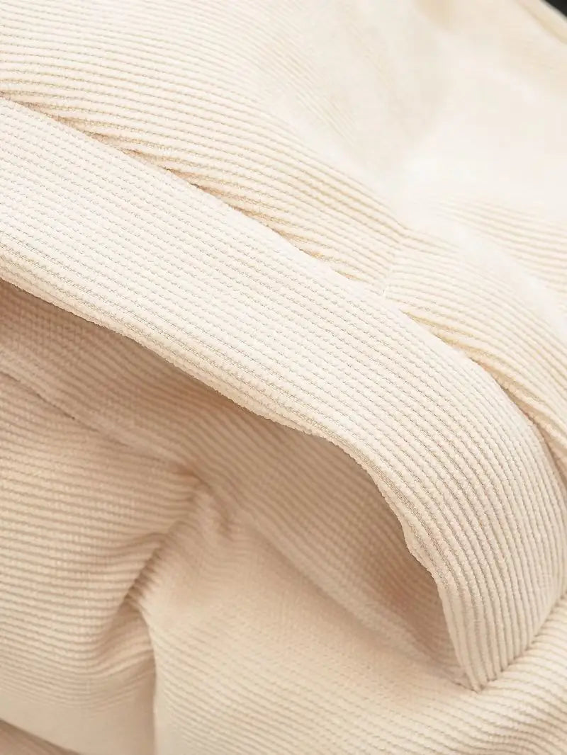 Lovemi - Winter Stand Collar Zipper Drawstring Cotton Coat