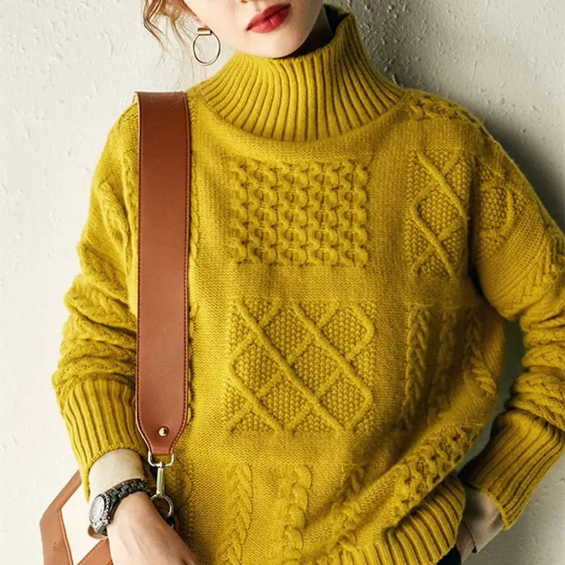 Lovemi - Jiugongge Knitted Bottoming Sweater Sweater Coat