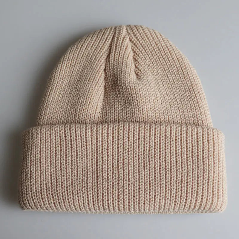 Lovemi - Knitted Woolen Cap Men And Women Melon Leather Cap