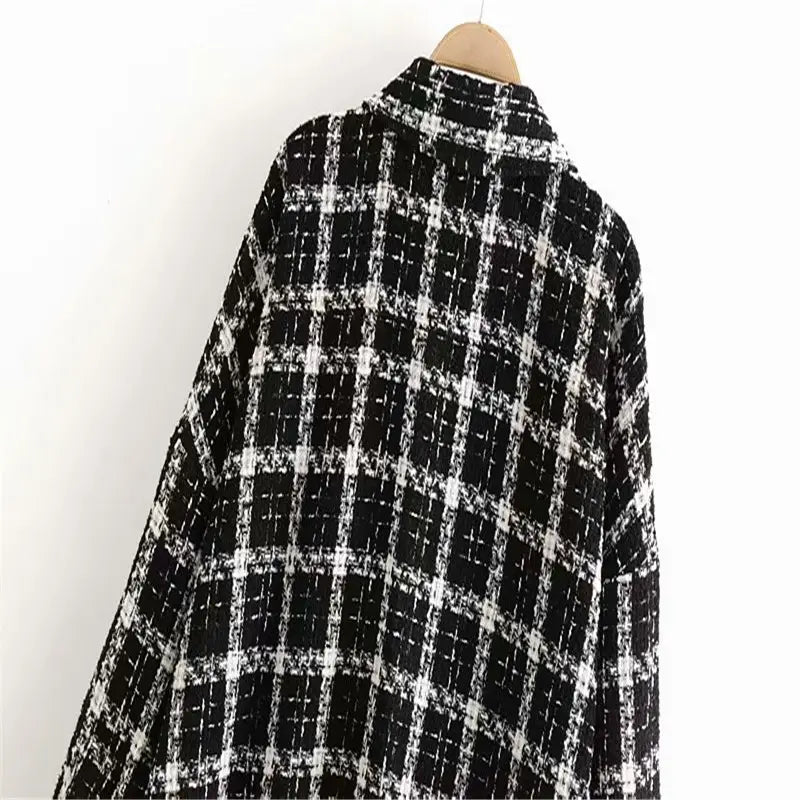 Lovemi - Plaid tweed coat