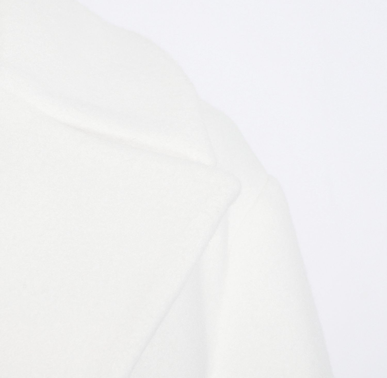 Lovemi – Weißer mittellanger Wollmantel mit Revers-Taille