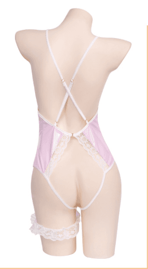 Lovemi - Erotische Dessous-Sling-Spitze aus Lackleder im Schritt