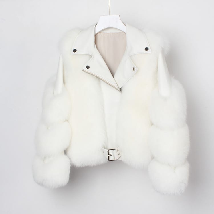 Lovemi - Real fur grass motorcycle fox coat