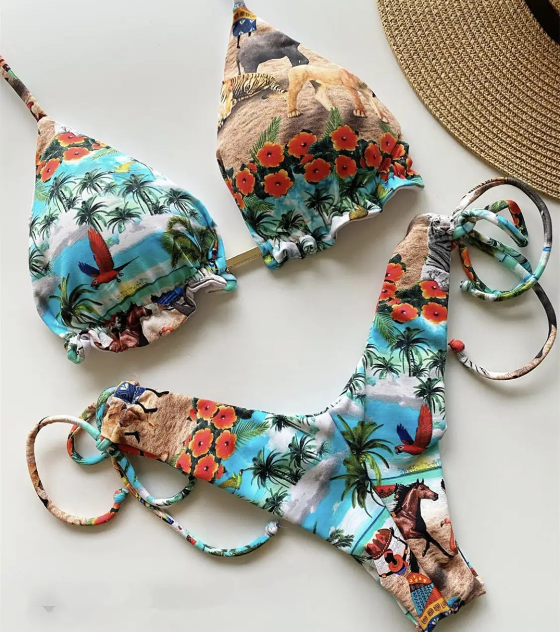Lovemi - Printed strap bikini