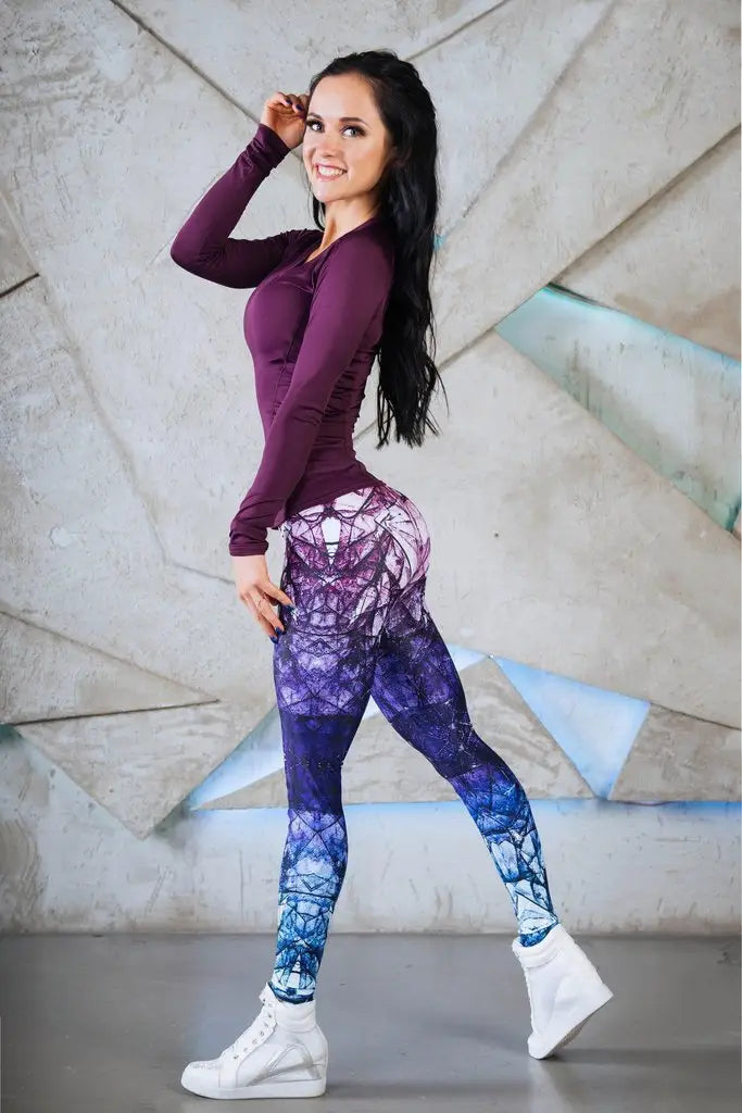 Lovemi - Fashion Mixed Color High Waist Printed Sports Yoga