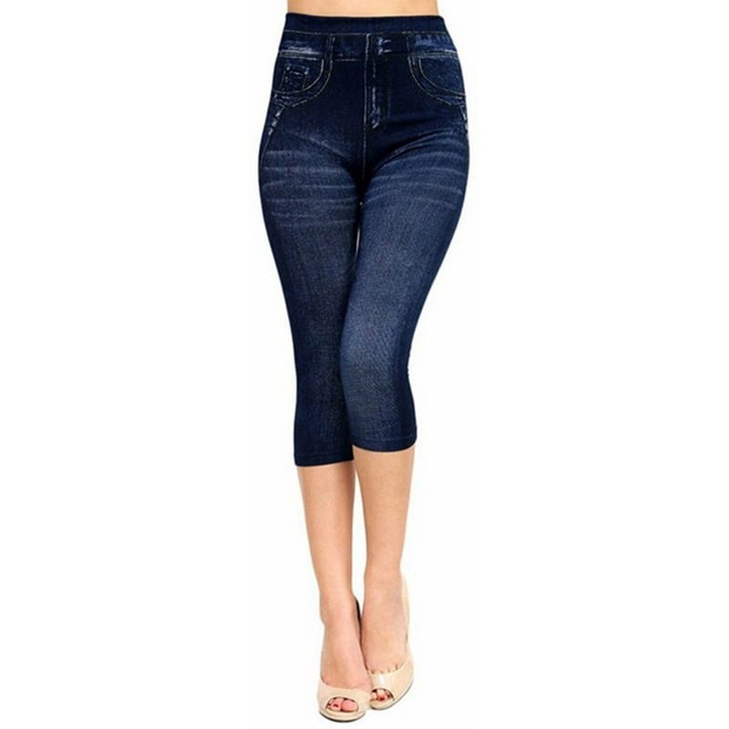 Lovemi - Legging imprimé imitation denim sans couture creux sexy