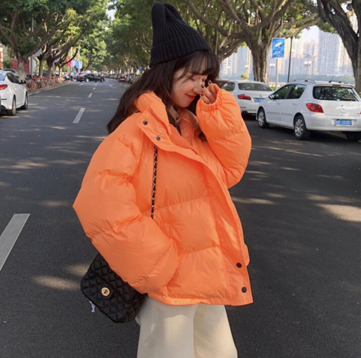 Lovemi - Thick Solid Short Style Cotton Padded Parkas Coat