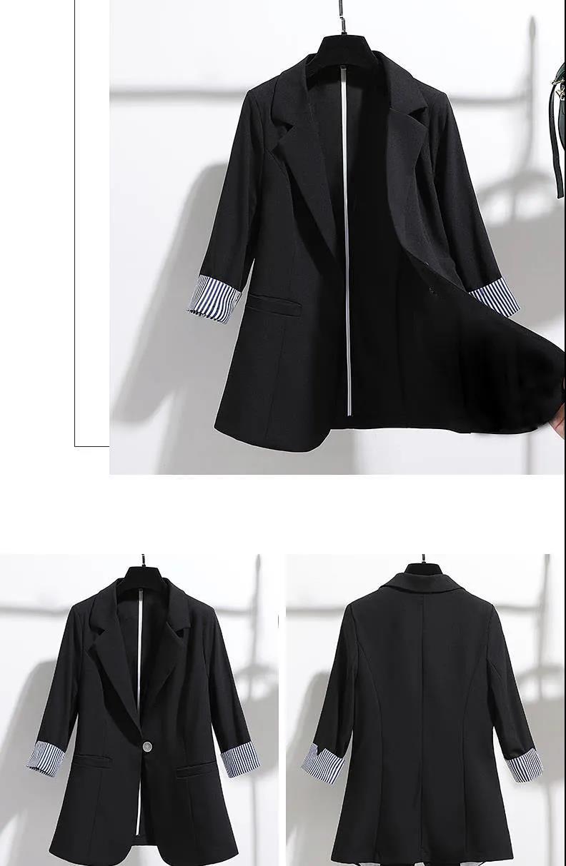 Lovemi - Korean Style Slim Drape Thin Three-quarter Sleeve