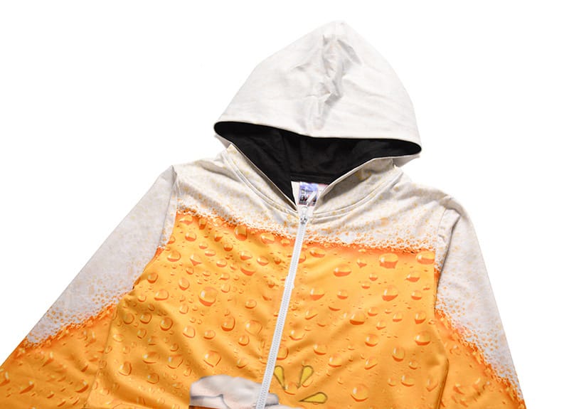 Lovemi - Beer print hooded jacket jumpsuit