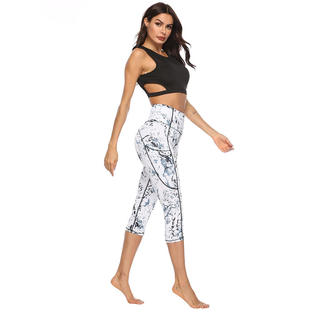 Lovemi - Marble Digital Print Yoga Pants