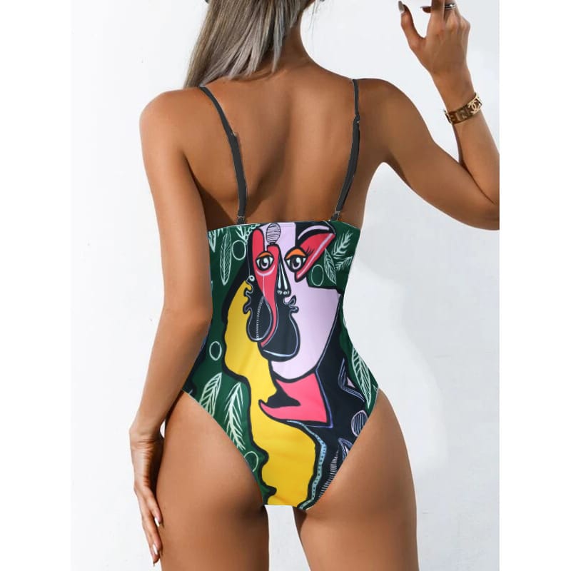 Lovemi - Maillot de bain bikini à bretelles aux yeux bleus diable