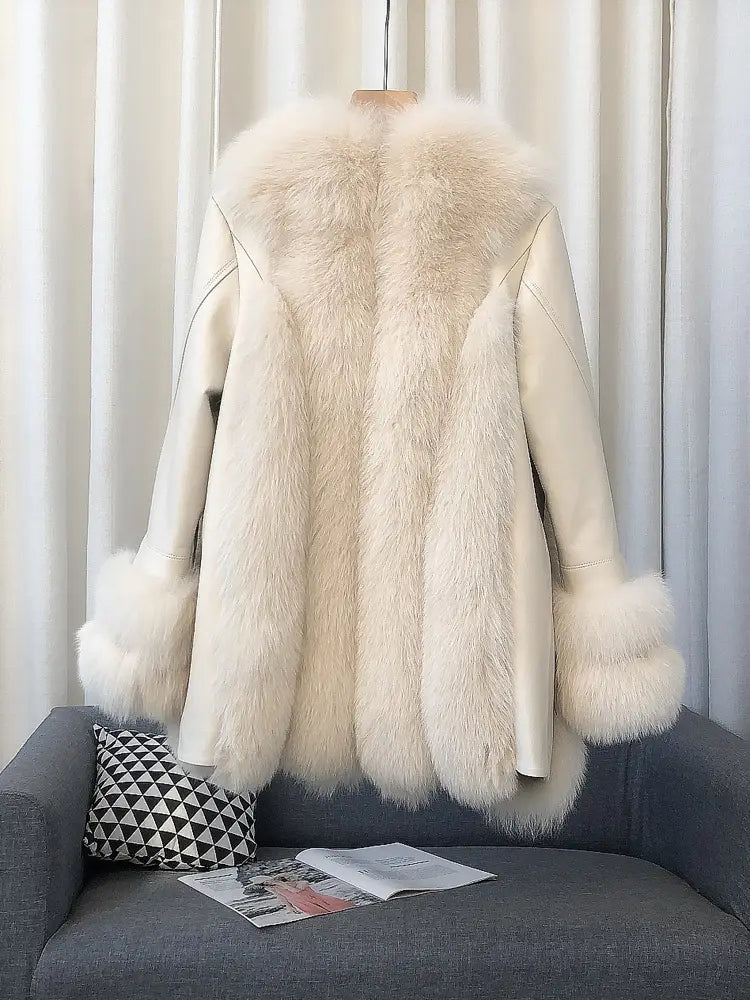 Lovemi - High-end Imported Whole Skin Fox Fur Coat Female