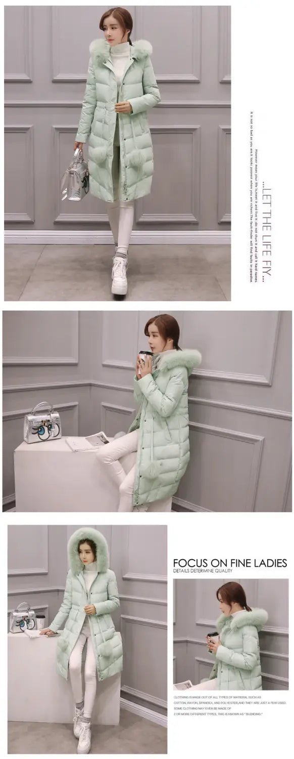 Lovemi - Korean down cotton-padded overcoat for women over