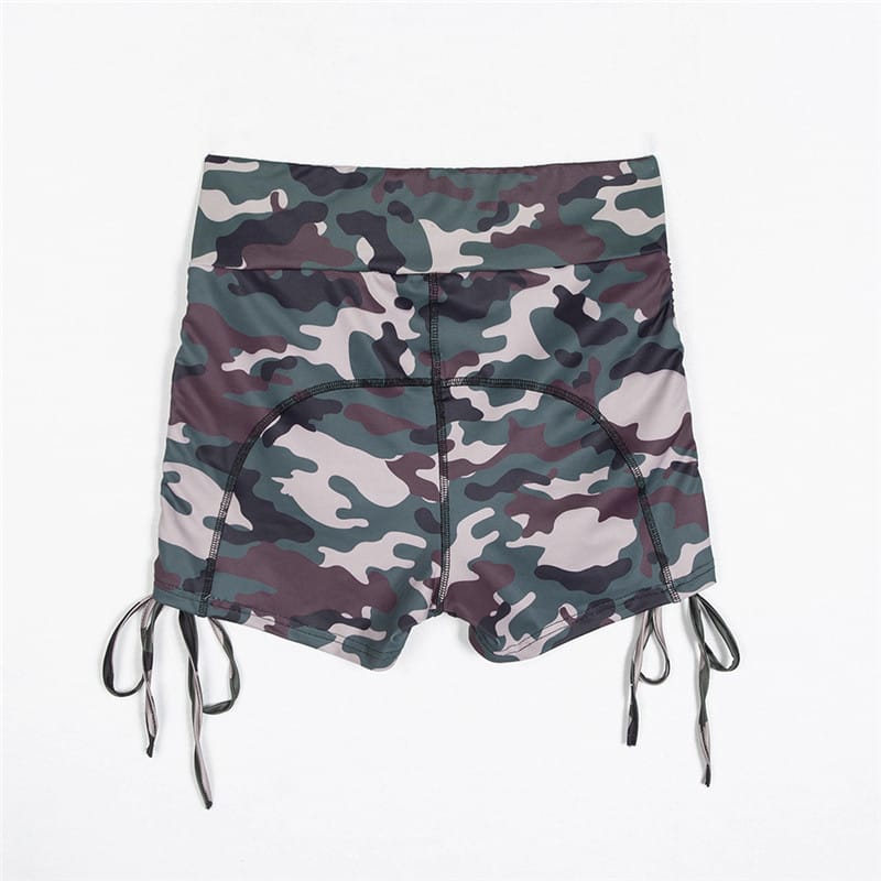 Lovemi - Short de Yoga Gym Fitness Femme Taille Haute Camouflage