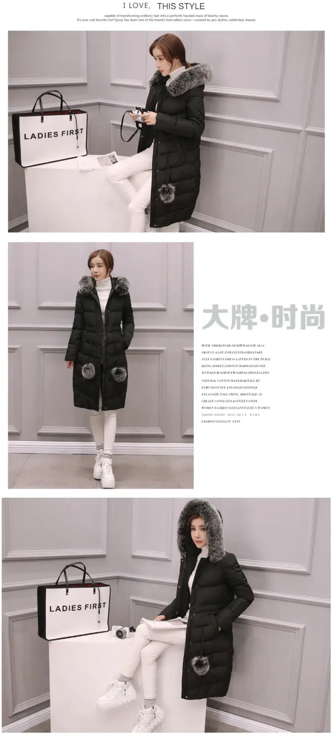 Lovemi - Korean down cotton-padded overcoat for women over