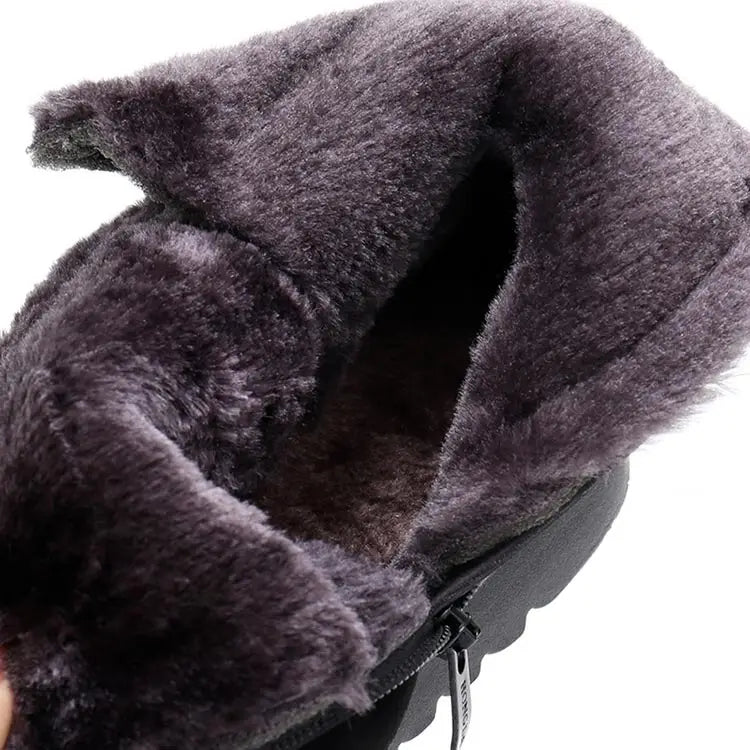 Bottes d'hiver femmes bottes de neige chaudes en peluche fermeture éclair confort
