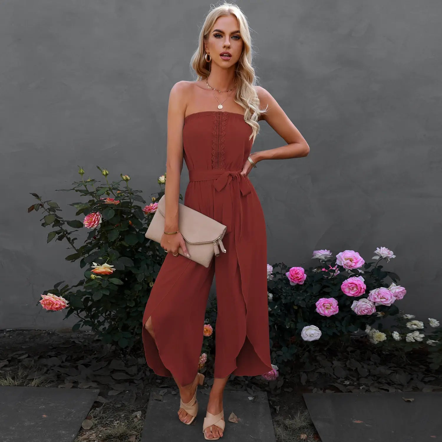 Lovemi – Summer Ninth Loose Jumpsuit für Damen mit weitem Bein